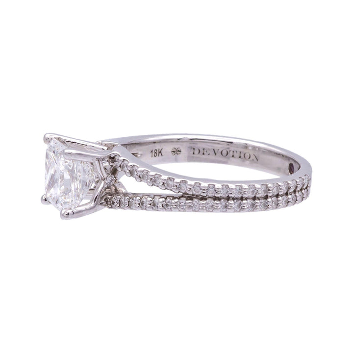 Forevermark Devotion Grace 1.52 Ct EVVS2 Princess Cut Diamond Ring in 18K GIA