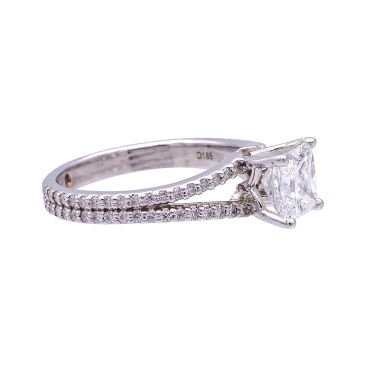 Forevermark Devotion Grace 1.52 Ct EVVS2 Princess Cut Diamond Ring in 18K GIA