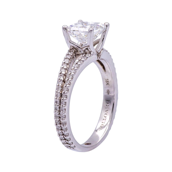 Forevermark Devotion Grace 1.52 Ct EVVS2 Princess Cut Diamond Ring in 18K GIA