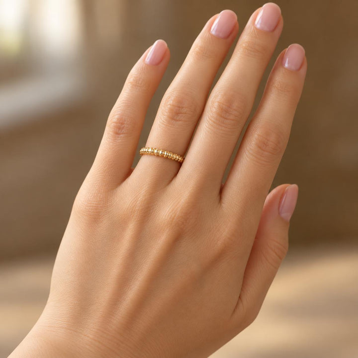 Van Cleef & Arpels Perlée Pearls of Gold 18K Rose Gold Band Ring Small Size 6