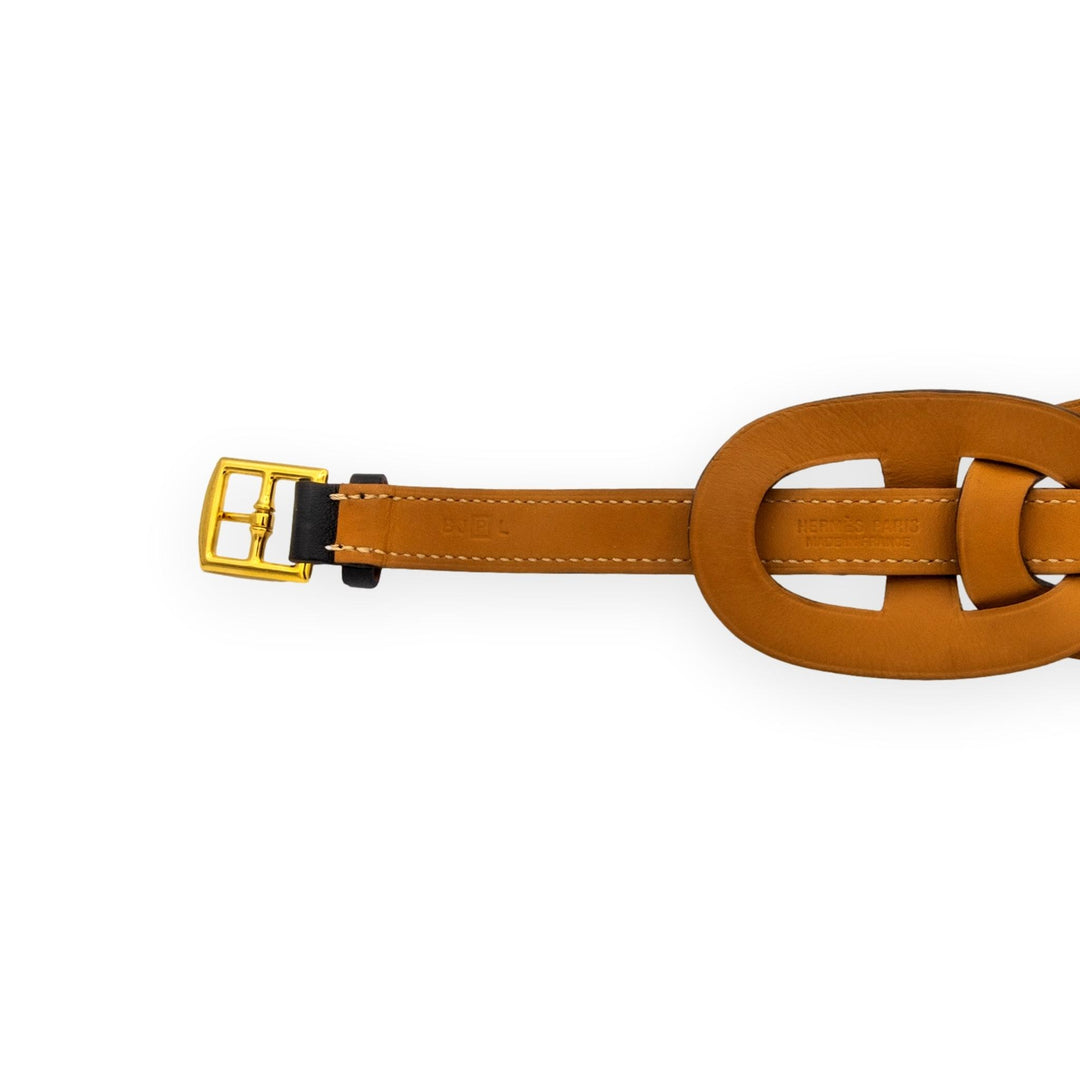 Hermès Fétiche Chaîne d'Ancre Leather Wrap Bracelet in Black Circa 2006