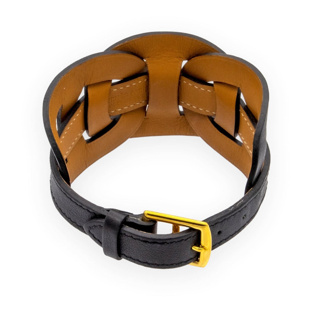 Hermès Fétiche Chaîne d'Ancre Leather Wrap Bracelet in Black Circa 2006