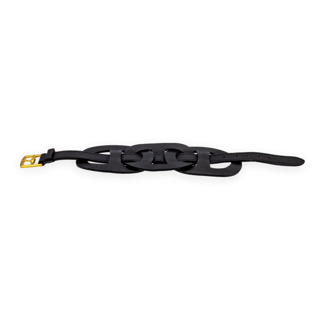 Hermès Fétiche Chaîne d'Ancre Leather Wrap Bracelet in Black Circa 2006