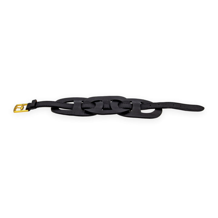 Hermès Fétiche Chaîne d'Ancre Leather Wrap Bracelet in Black Circa 2006