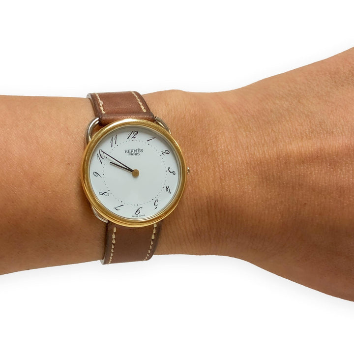Hermès Arceau Vintage Ladies Quartz Watch Ref. AR4.520, Two-Tone Circa 1994