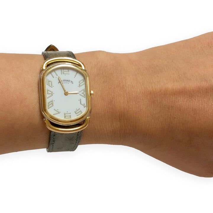 Hermès Rallye Vintage Ladies Quartz Watch RA1.220 Two-Tone 25mm Circa 1990
