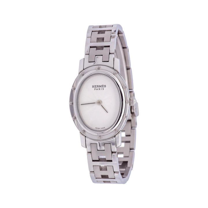 Pre-Owned HERMES Stainless Steel Clipper Oval Ladies Watch CO1.210