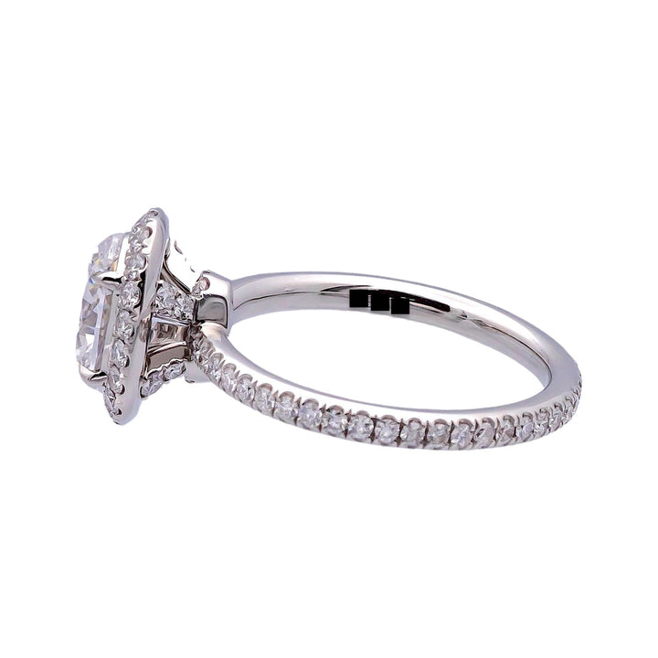 Harry Winston Platinum Halo Oval Diamond 1.54ct TW DVVS1 Engagement Ring