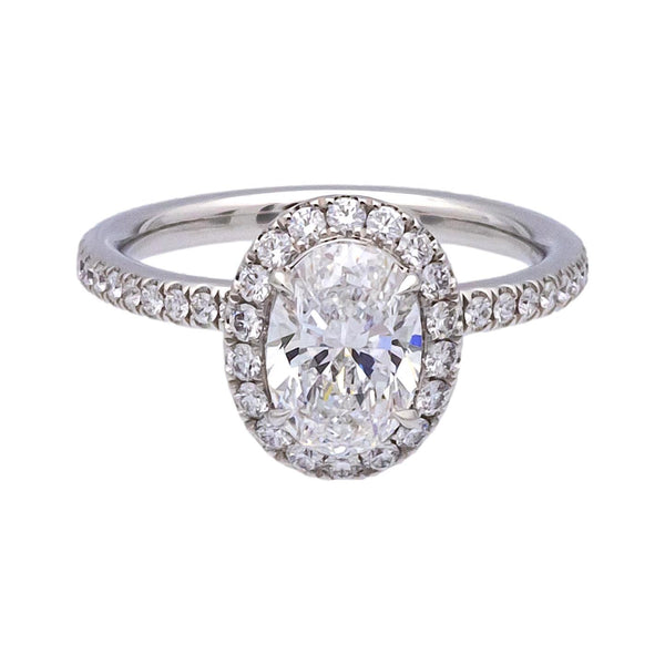 Order Harry Winston Platinum Halo Oval Diamond TW DVVS1