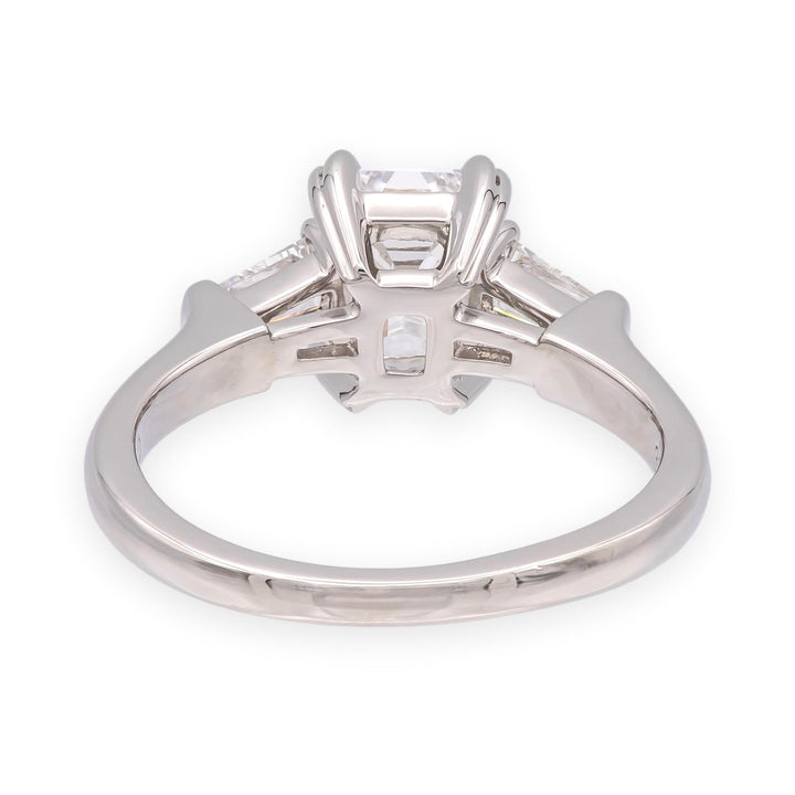 Harry Winston Platinum Emerald Cut Diamond Engagement Ring w/Baguettes 1ct D VS1