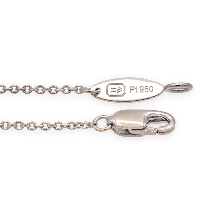 Harry Winston Platinum Pear Shape Diamond Solitaire Pendant Necklace .85ct DVVS2