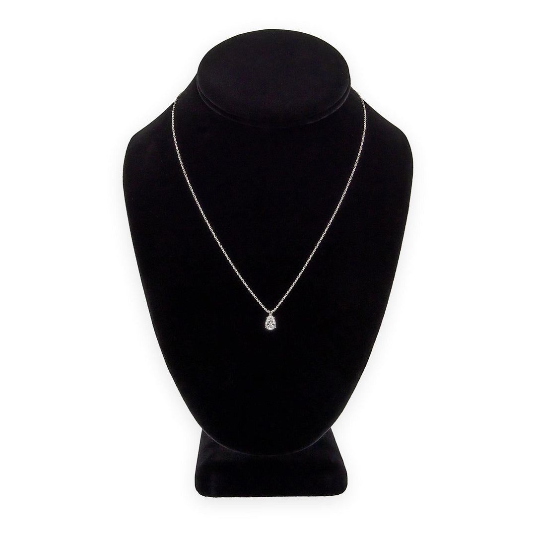 Harry Winston Platinum Pear Shape Diamond Solitaire Pendant Necklace .85ct DVVS2