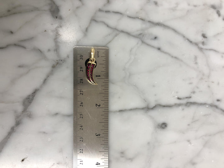 David Yurman 18K Yellow Gold & Ruby Claw Amulet Pendant