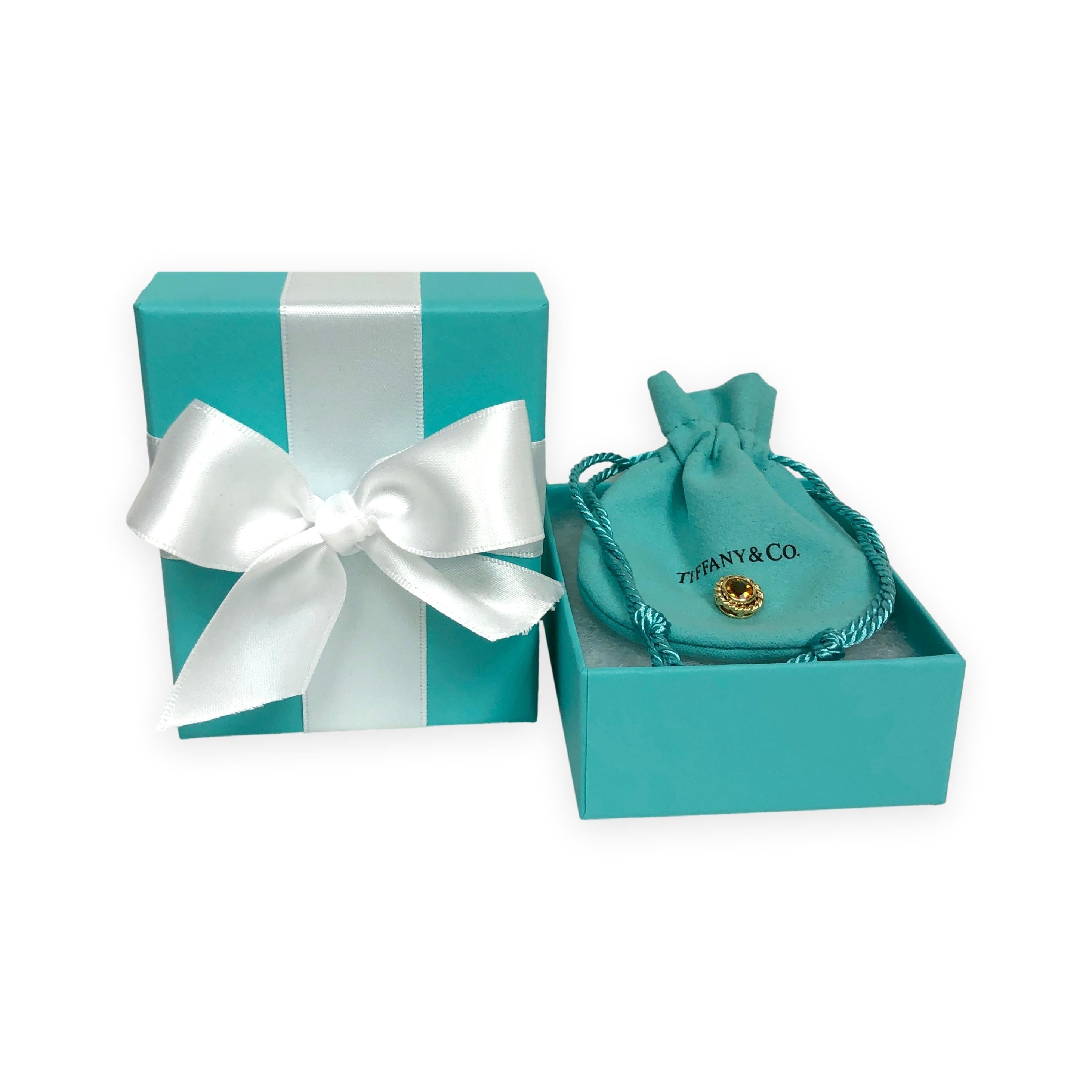 小物 TIFFANY&CO. Vintage Tiffany & Co. 18K Yellow Gold Round Madeira Citrine