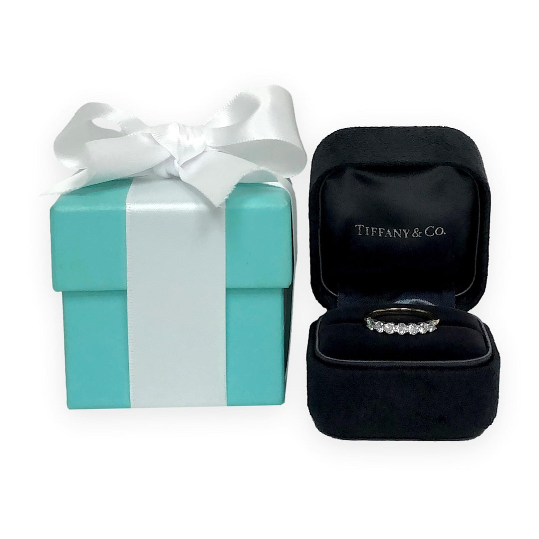 Tiffany & Co. Forever Platinum & 18K Yellow Gold 7-Stone Diamond Ring 3mm