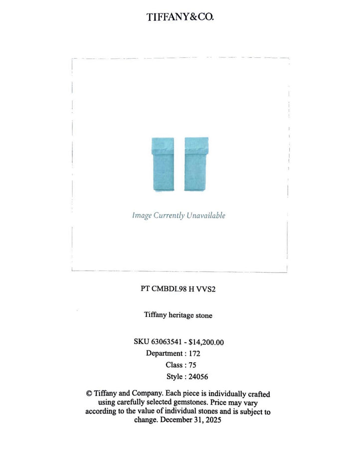 TIffany & Co. Platinum Legacy .98ct Center Cushion Diamond Engagement Ring