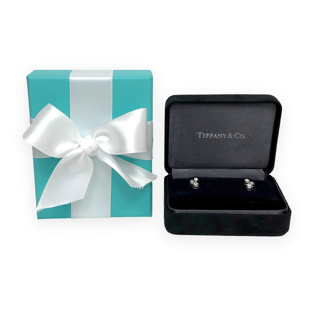 Vintage Tiffany & Co. Platinum Bubble Diamond Studs Earrings