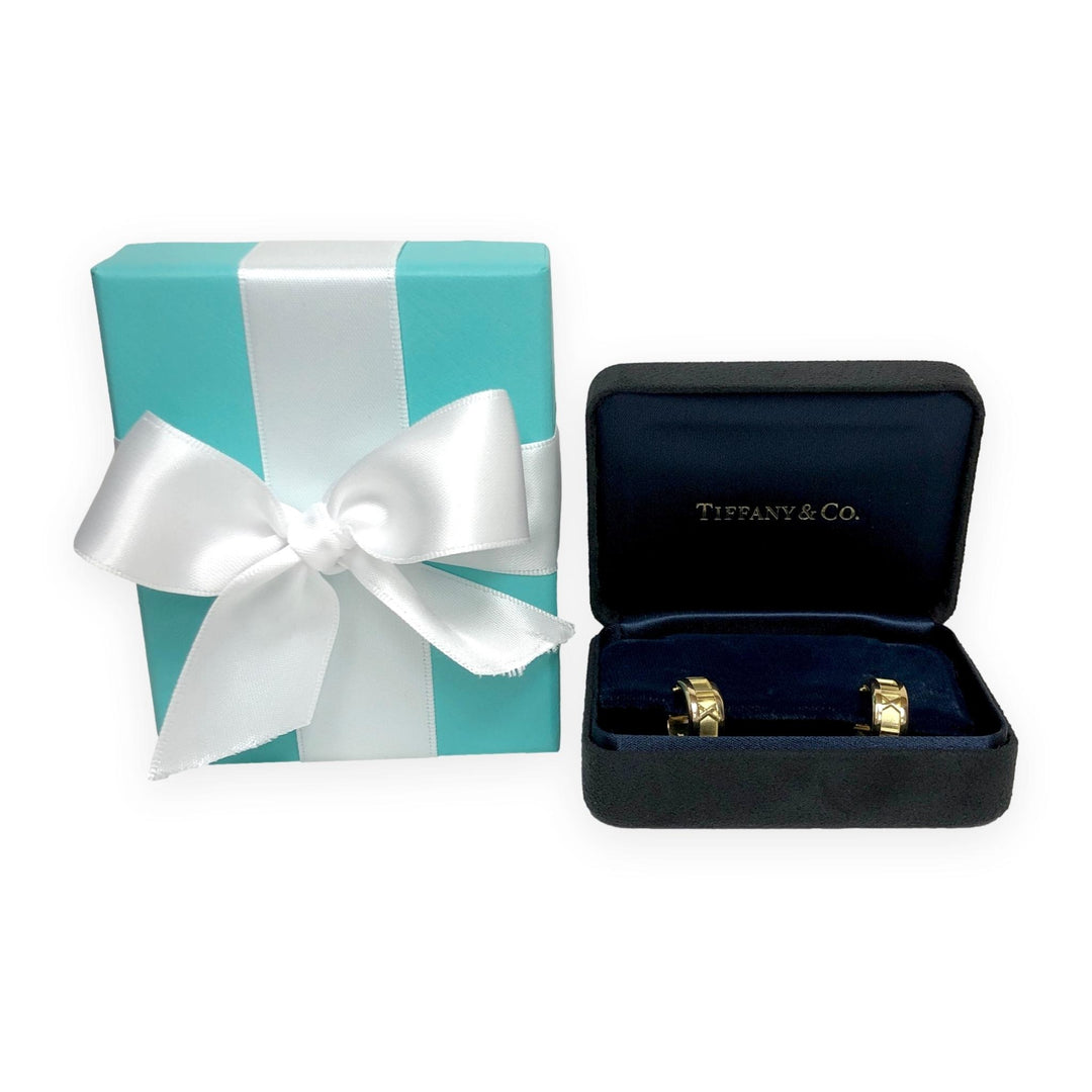 Vintage Tiffany & Co. 18K Yellow Gold Atlas Small Hoop Earrings ½ Inch (1995)