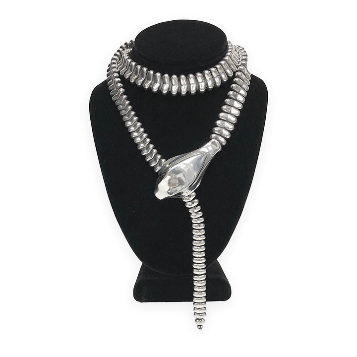 Rare Vintage Elsa Peretti for Halston Sterling Silver Snake Belt & Necklace