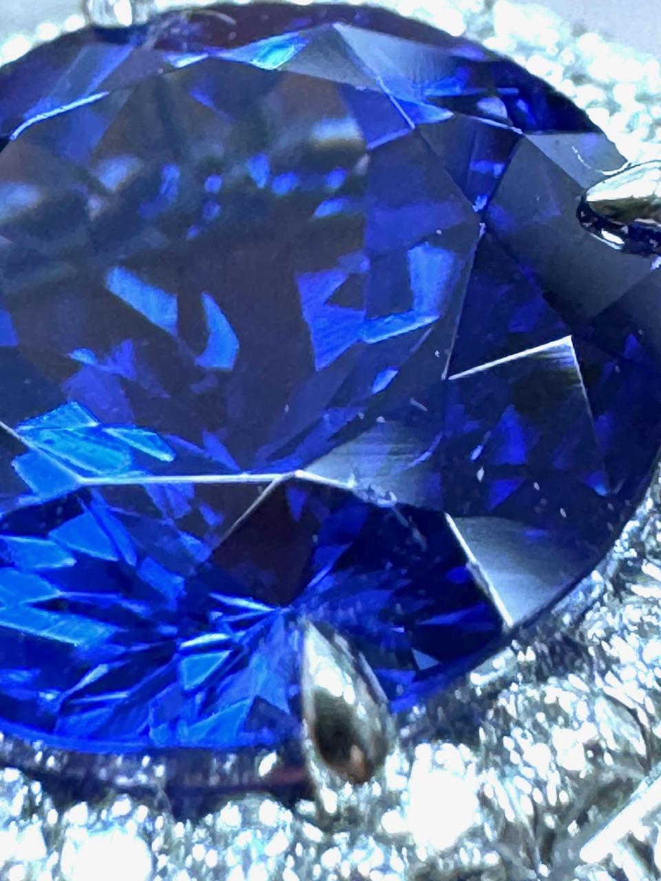 Tiffany & Co. Platinum Double Soleste Round Shape 3ct Tanzanite Diamond Ring