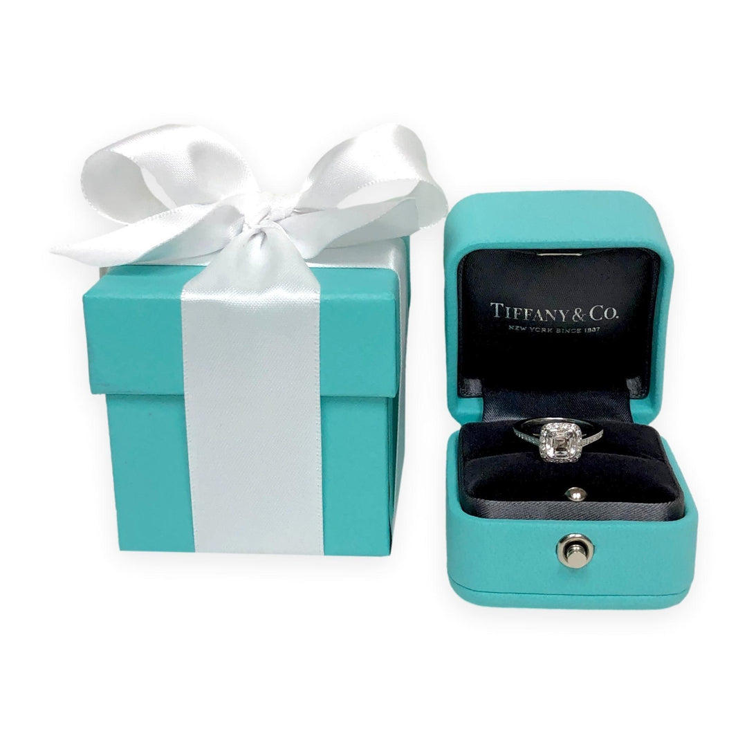 TIffany & Co. Platinum Legacy .98ct Center Cushion Diamond Engagement Ring