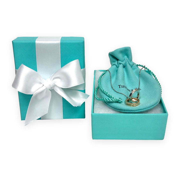 Tiffany & Co. 1837 Interlocking Circles Necklace Sterling Silver & 18K Rose Gold