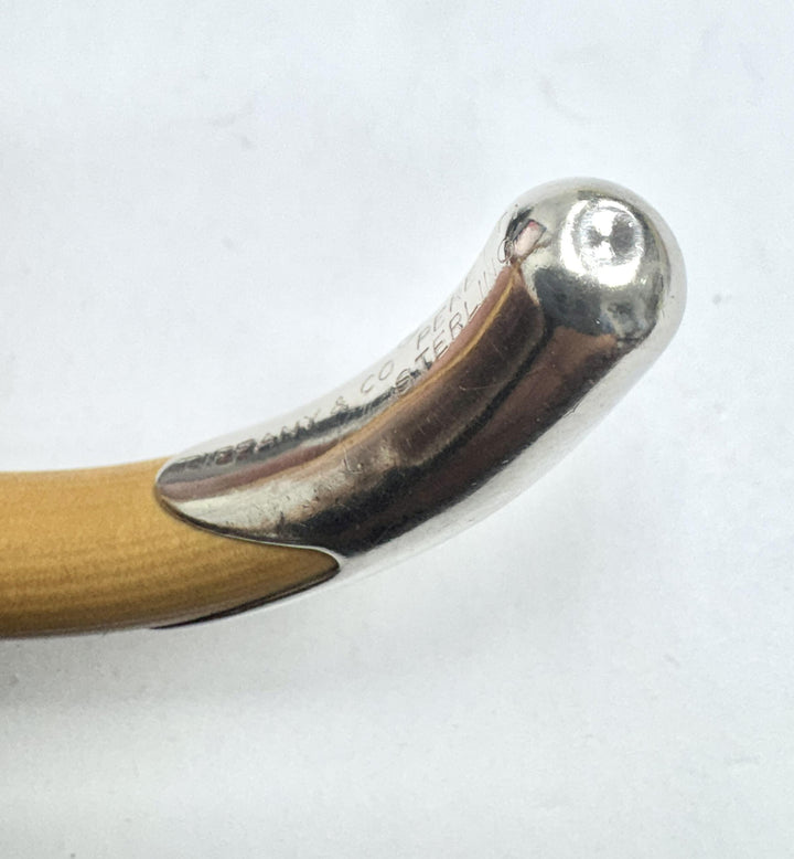 Tiffany & Co. Elsa Peretti Silver/ Rattan Wood Cuff Bracelet - Large/XL c.1976