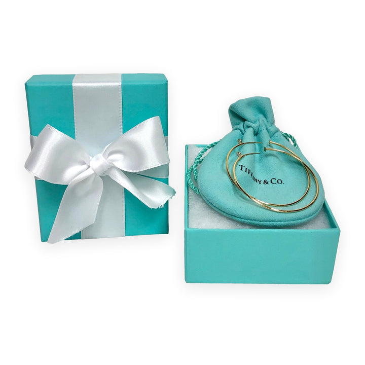 Tiffany & Co. Elsa Peretti 18K Gold Diamond Hoop Earrings 44mm (1.75 In) Medium