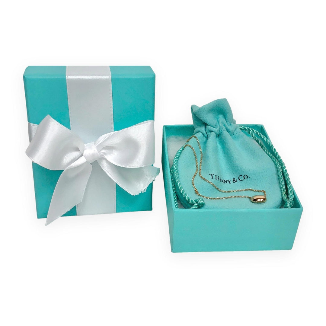 Tiffany and Co. Elsa Peretti Bean Pendant Necklace in 18K Rose Gold 9mm 24"