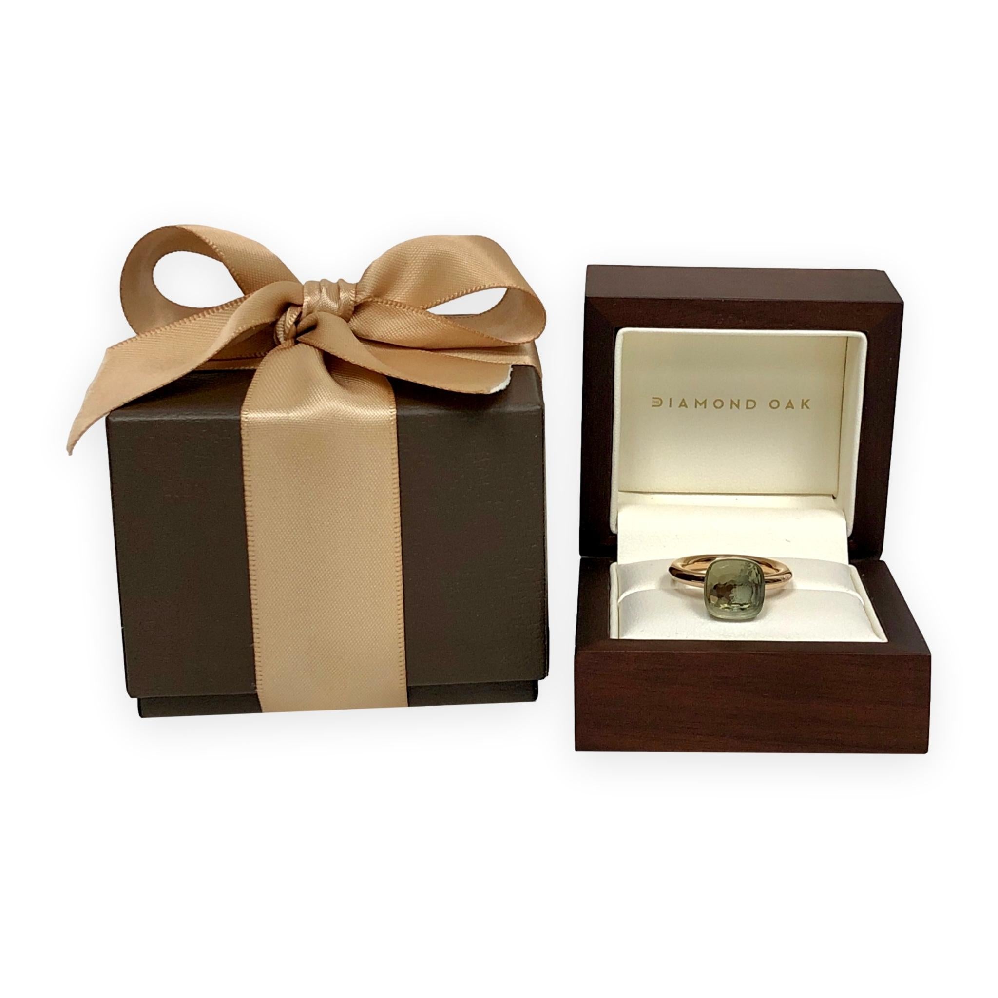 Pomellato Prasiolite Nudo Classic Ring in 18 K Rose Gold - Size