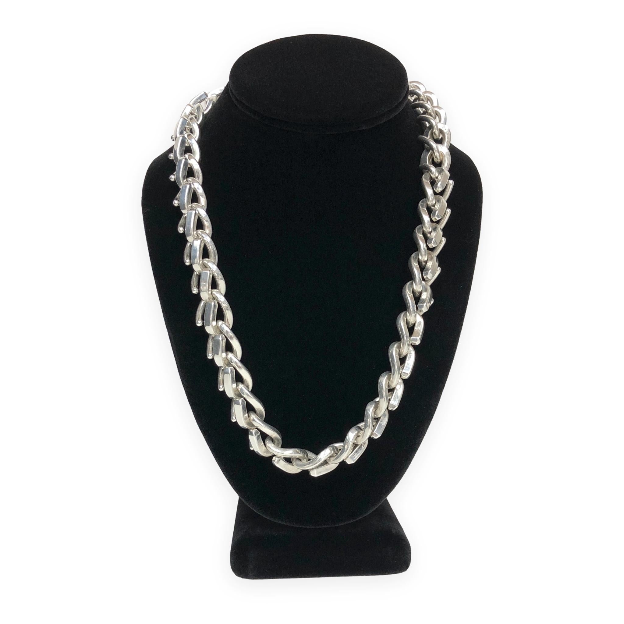 Tiffany & Co. Forge Large Link Sterling Silver Necklace — 22