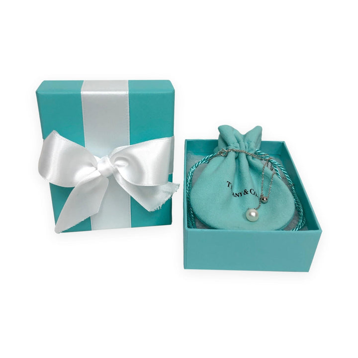 Tiffany & Co. 18K White Gold Pearl Y-Drop Necklace — 16"