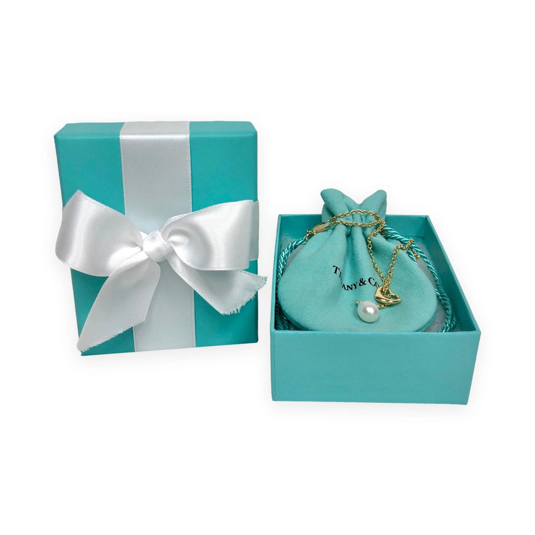 Tiffany & Co. Elsa Peretti 18K Yellow Gold Open Heart Lariat Necklace 18.5"