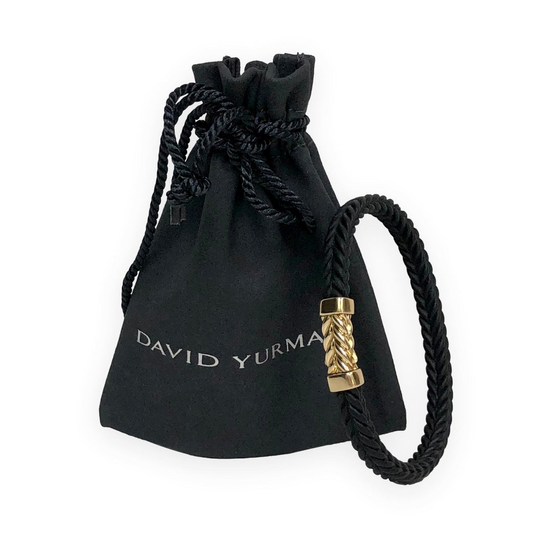 David Yurman Chevron Black Rubber & 18K Yellow Gold Bracelet — 9mm
