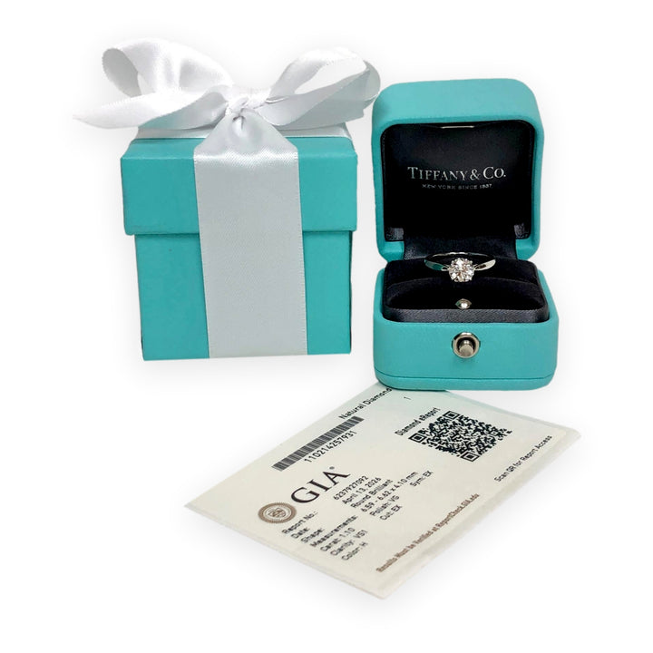 Tiffany & Co 1.10 Ct Platinum Harmony Solitaire Diamond Engagement Ring H VS1