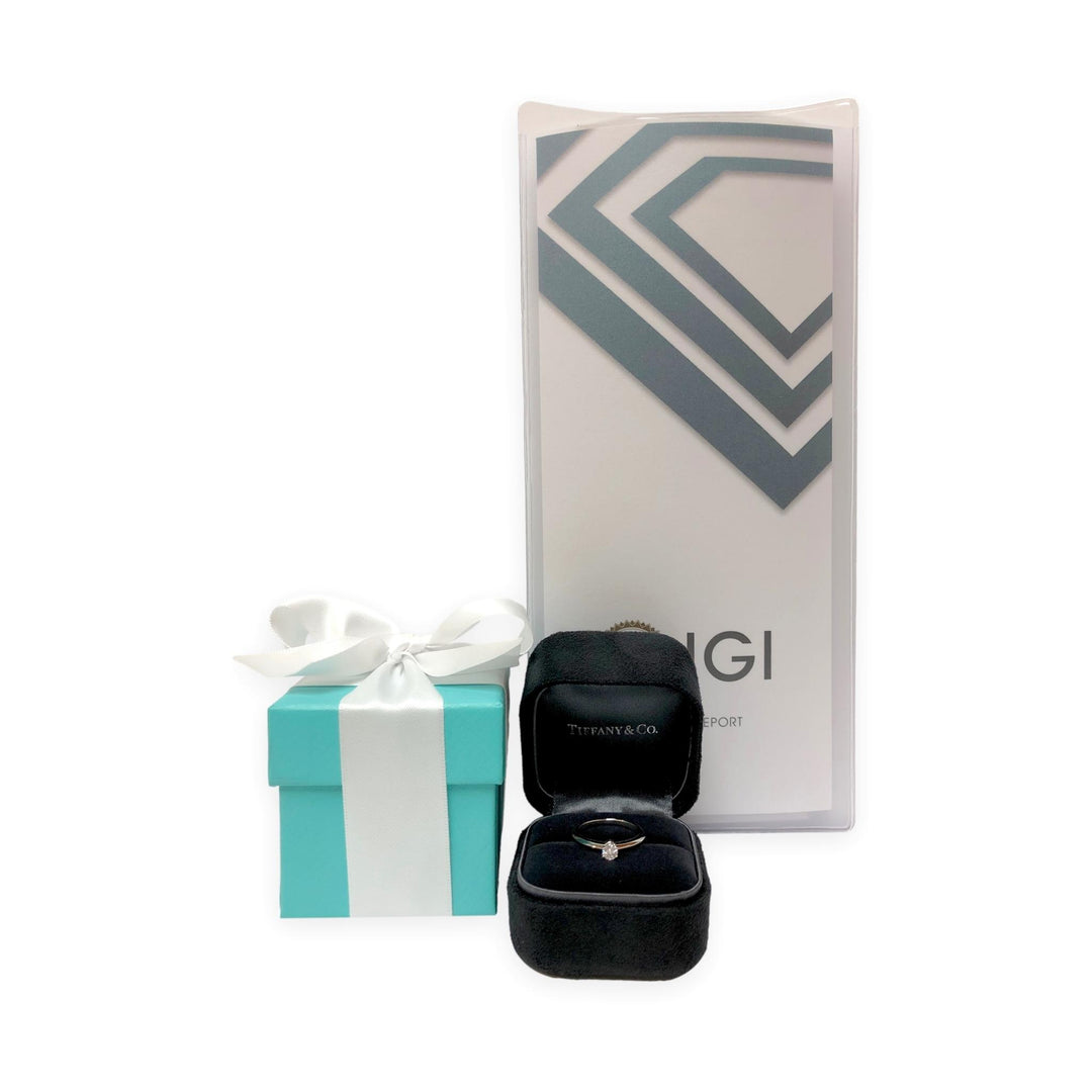Tiffany & Co. Platinum .19 ct Diamond Solitaire Classic Engagement Ring