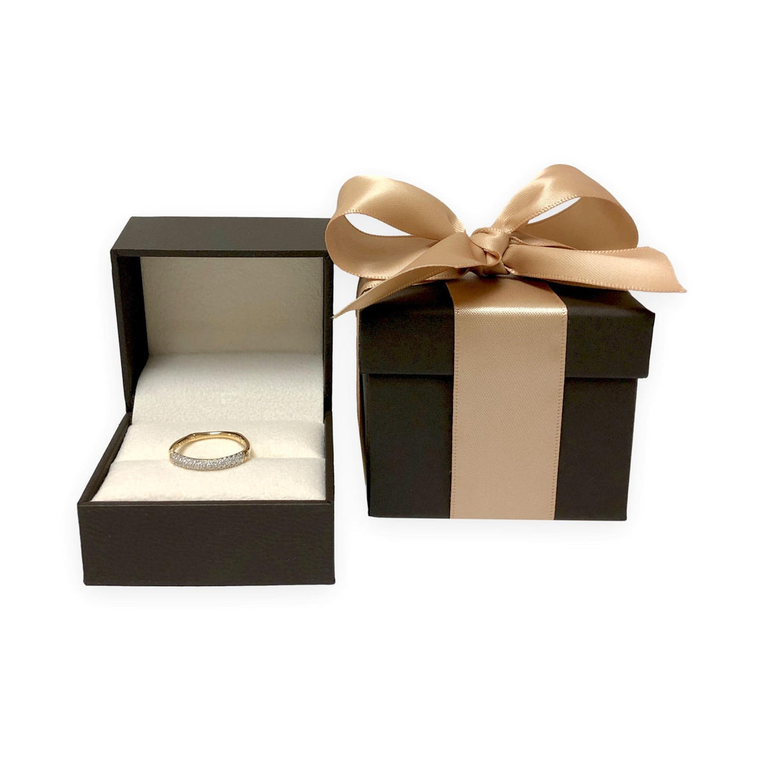 John Hardy Bamboo Collection 18K Yellow Gold Double Row Diamond Band Ring