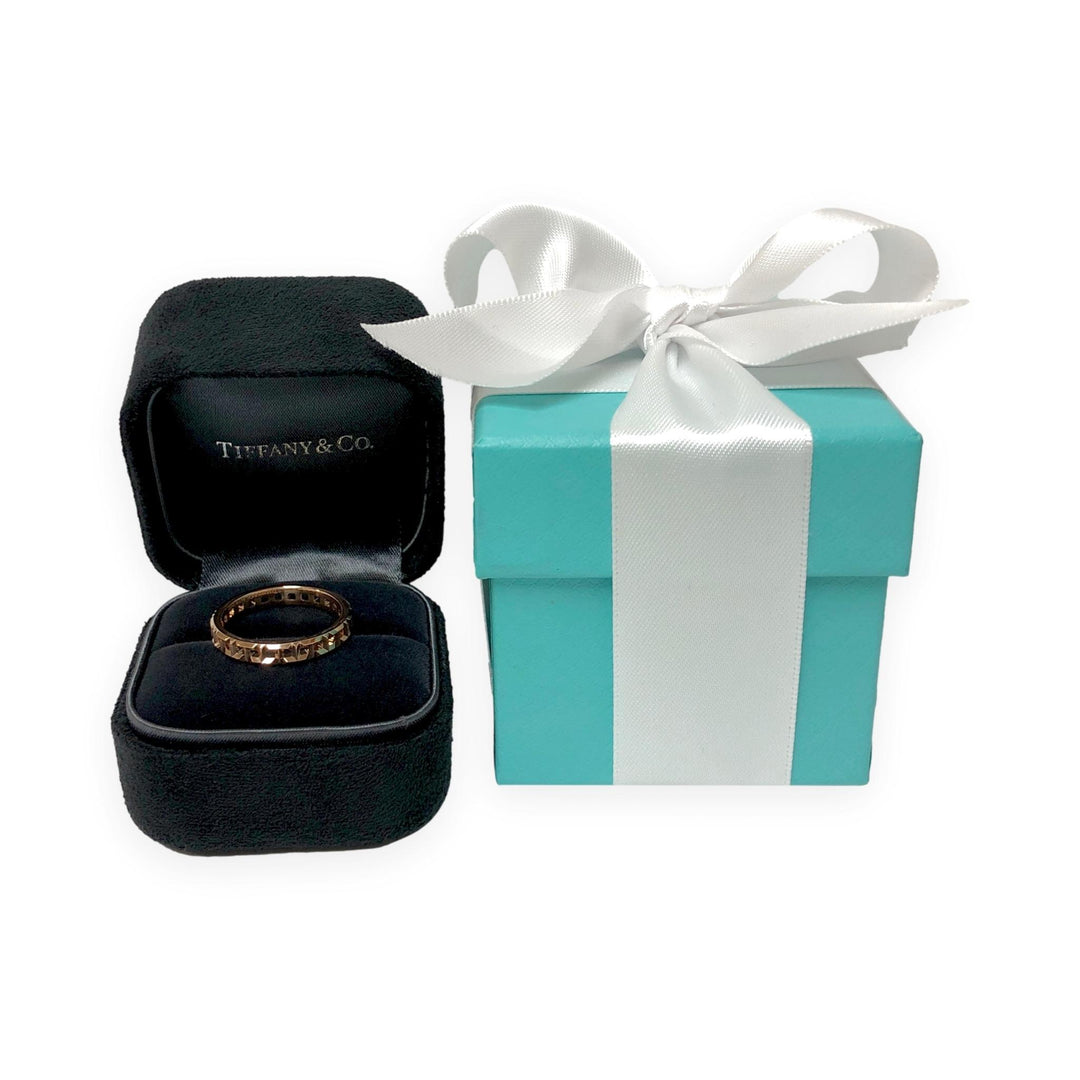 Tiffany & Co. 18K Rose Gold T True Narrow Band ring Size 8