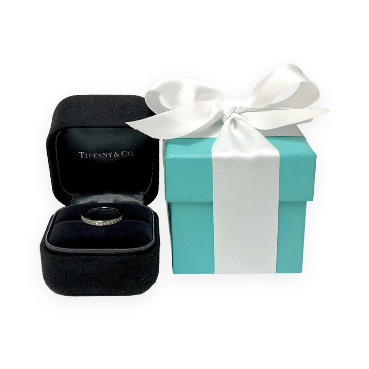 Tiffany & Co. Platinum Half Circle Channel-Set Diamond Band Ring Size 4.25