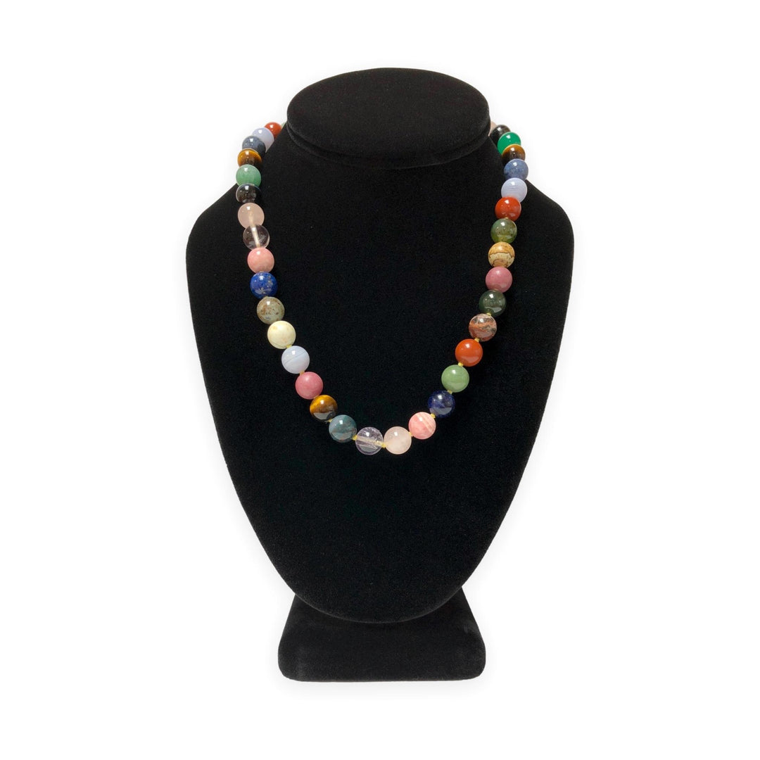 Tiffany & Co. Paloma Picasso Silver Multicolored Gemstone Bead Necklace 1980's