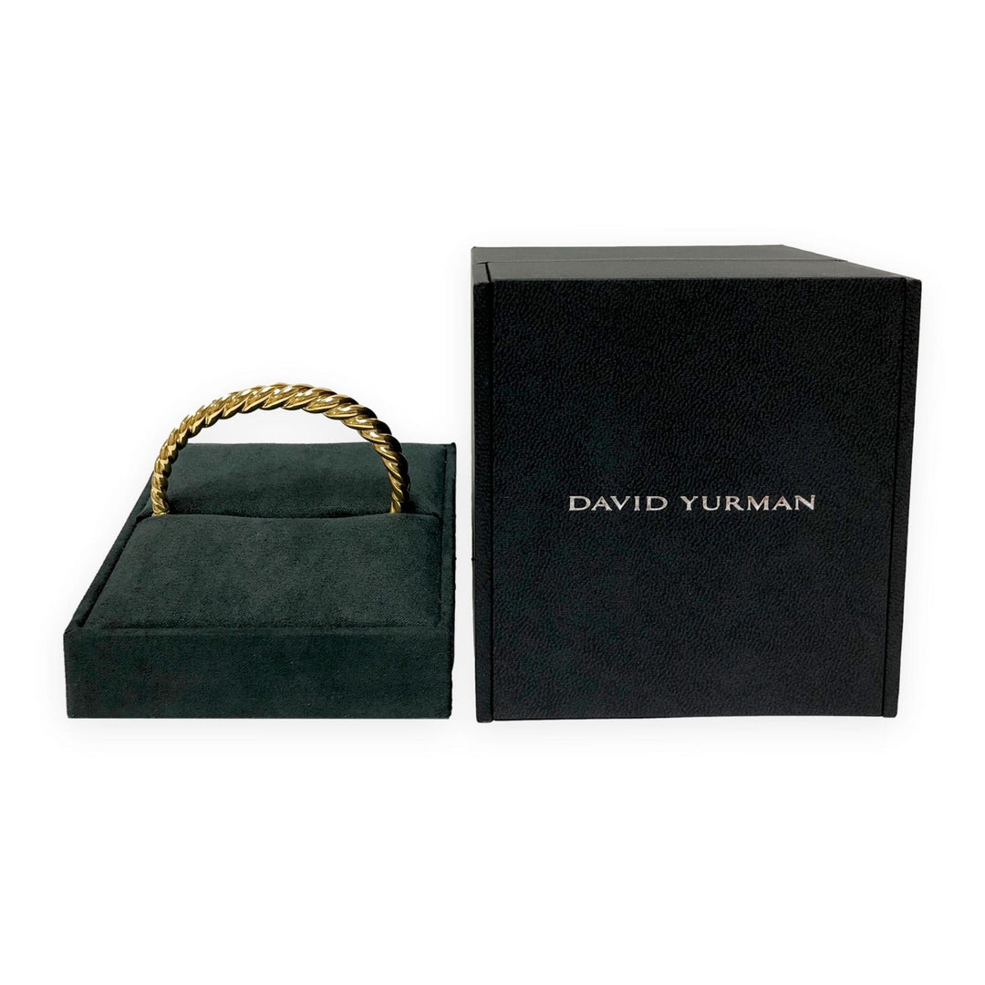 David Yurman 18K Yellow Gold Pure Form hinged Cable Bangle Bracelet 7mm