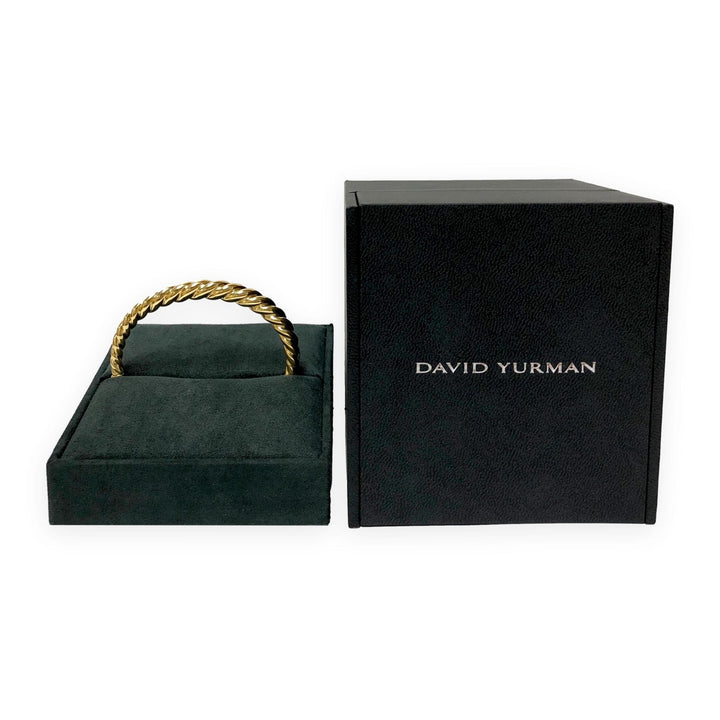 David Yurman 18K Yellow Gold Pure Form hinged Cable Bangle Bracelet 7mm