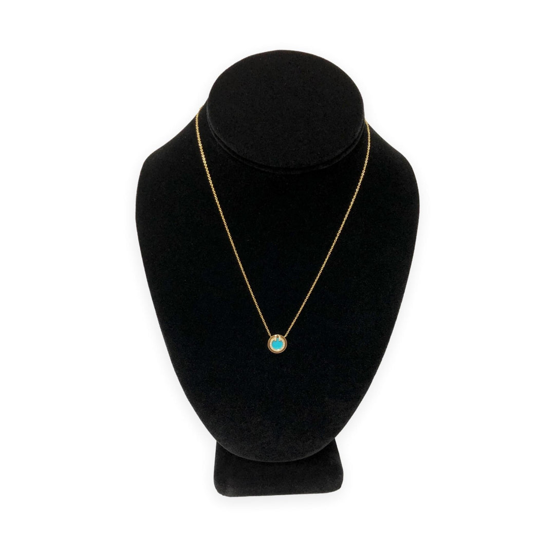 Tiffany & Co. T Collection 18K Yellow Gold Turquoise and Diamond Necklace