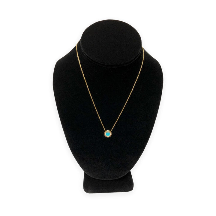 Tiffany & Co. T Collection 18K Yellow Gold Turquoise and Diamond Necklace