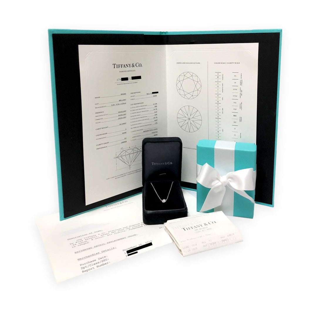 Tiffany & Co. Elsa Peretti Diamonds by the Yard 0.54ct Plat Solitaire Necklace