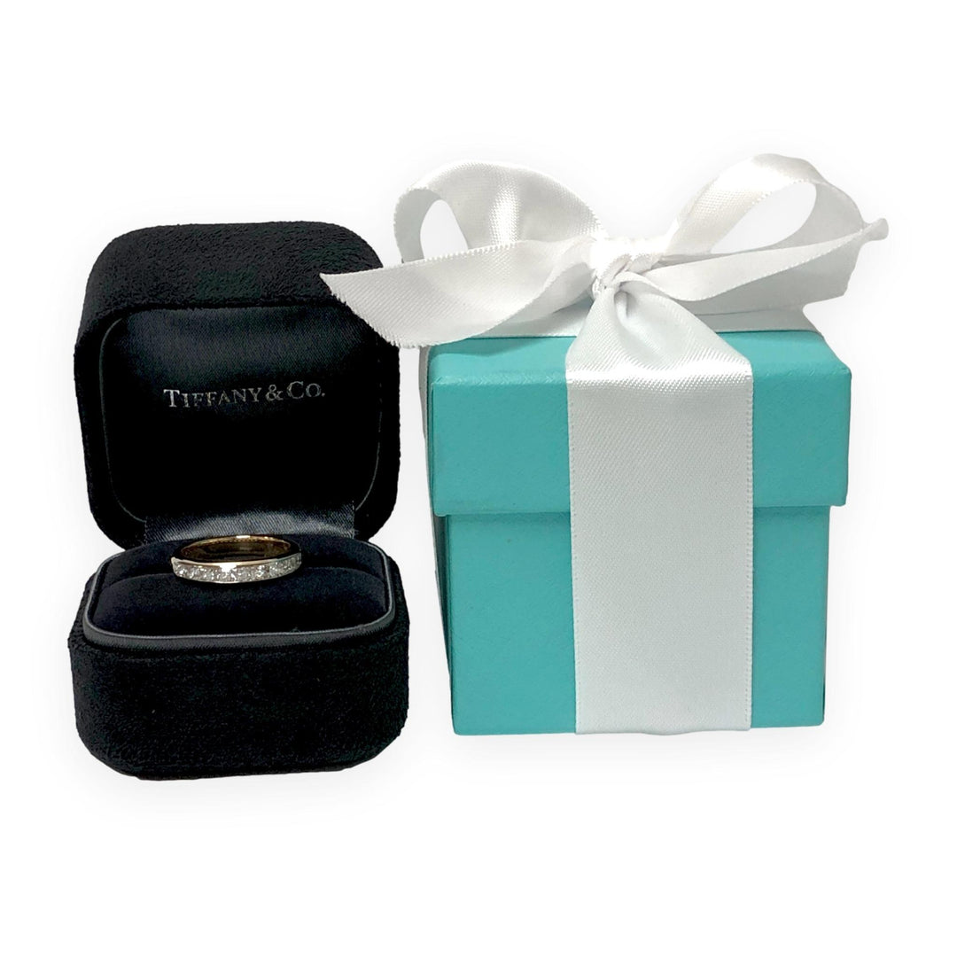 Tiffany & Co. Lucida Half-Circle Channel-Set Diamond Band, 18K Gold & Platinum