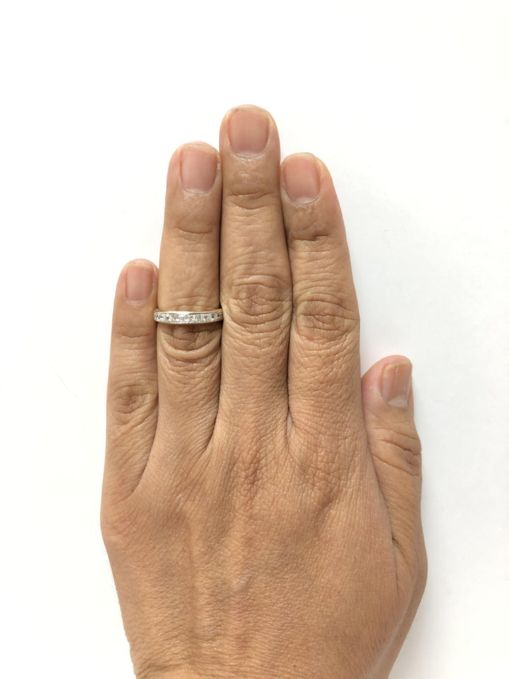 Tiffany & Co. Lucida Half-Circle Channel-Set Diamond Band, 18K Gold & Platinum