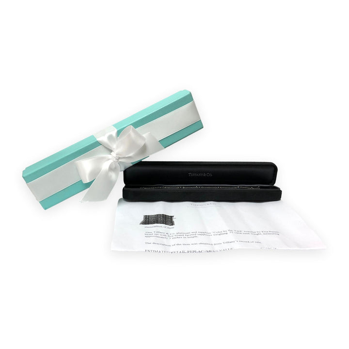 Tiffany & Co. Elsa Peretti Color by the Yard Sapphire Bracelet Platinum 6.5 In