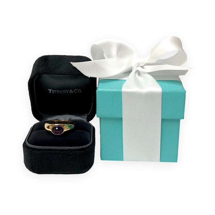 Vintage Tiffany & Co. 18K Yellow Gold Cabochon Amethyst Bombé Ring, 1.50ct