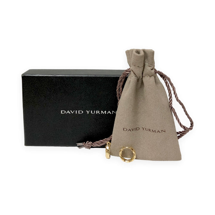 David Yurman 18K Yellow Gold Twisted Cable Hoop Earrings